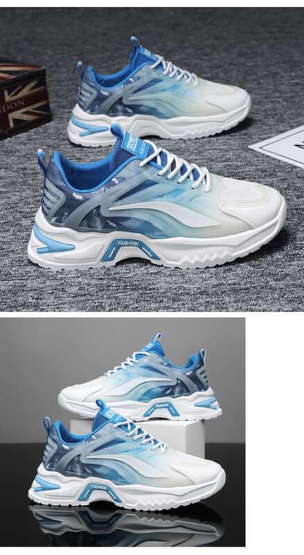 Scarpe da uomo estive nuove e traspiranti in rete, sportive, alla moda, versatili, con suola spessa, bianche, casual, da papà_voghion.com