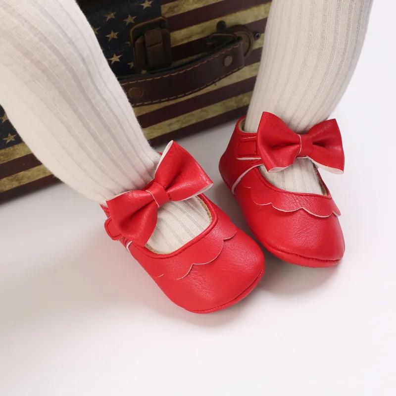Scarpe per neonati con fiocco e suola morbida, per culla, per bambine, principesse, Littlesprouts_voghion.com
