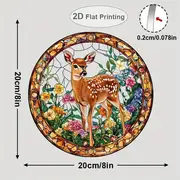 8" Sika Deer Suncatcher - 2D Acrylic Stained Decor. Perfect For Window/living Room/spiritual Spaces. Ideal Nature-themed Gift For Birthdays._voghion.com