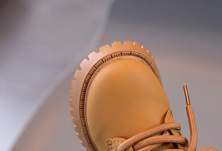 Kids PU Leather Fashion Winter Children's Boys Girls Anti Slip Happysteps Toddler Short Snow Boots Sizes US1C-US13C_desvips.com