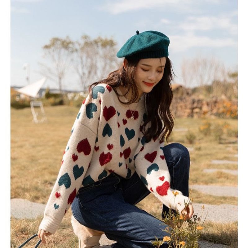 Love soft sticky sweater women in autumn winter, loose and versatile for short knit top, stylish new style_voghion.com