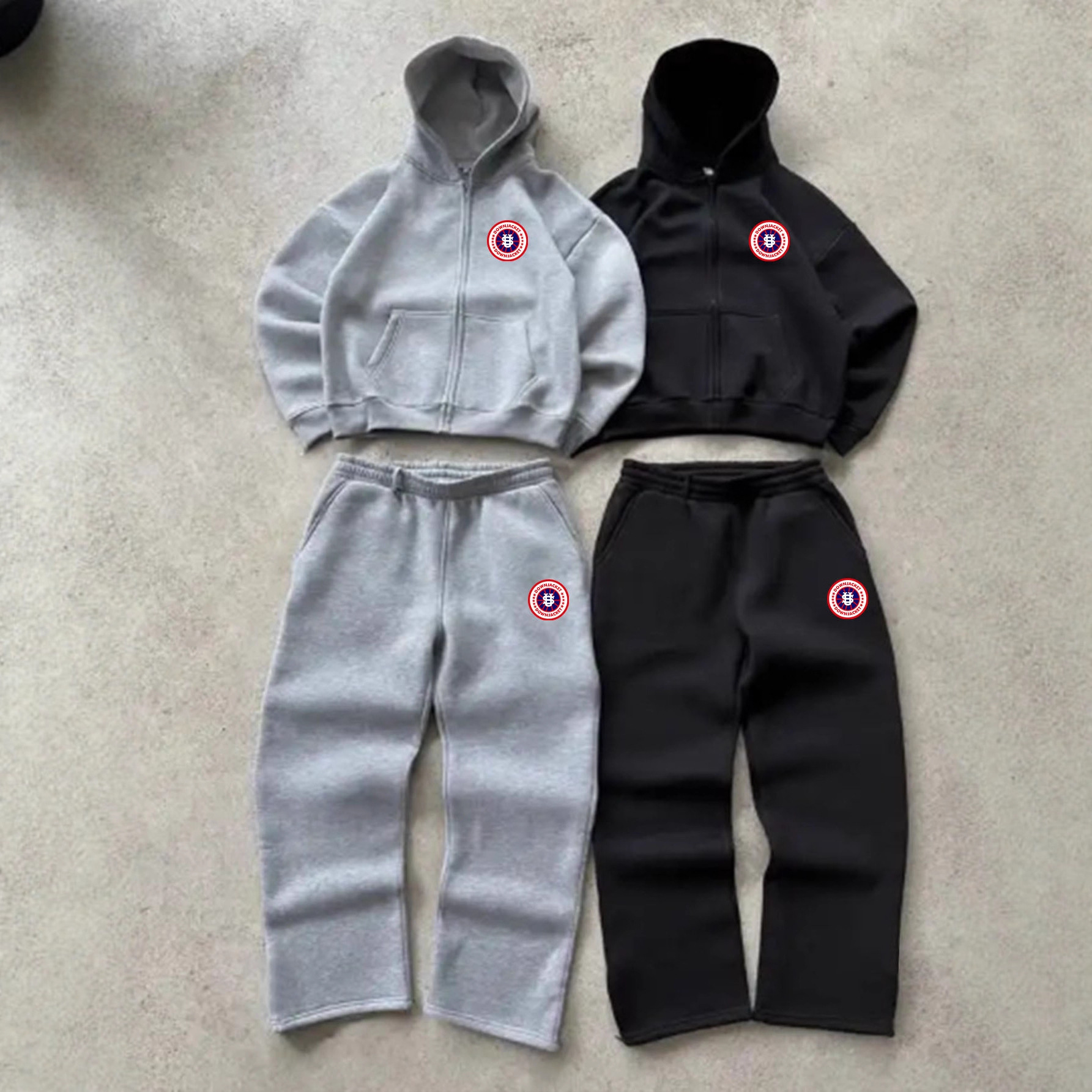 Men's Clothing Autumn Winter Men's Trendy Hooded Round Letter Print Sporty Casual Comfort Suit