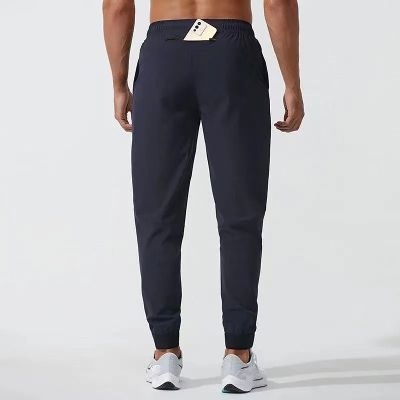 Men's Jogger Long Pants Sport Yoga Outfit Quick Dry Drawstring Gym Pockets Sweatpants Trousers Mens Casual Elastic Waist_voghion.com