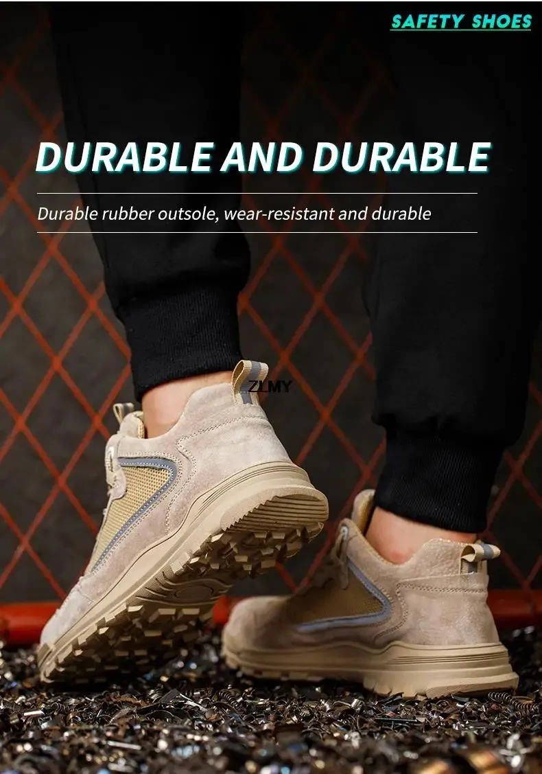 Chaussures de sécurité pour hommes, sans embouts métalliques, embouts en plastique, isolées, 6 kV, réfléchissantes, 250402_voghion.com