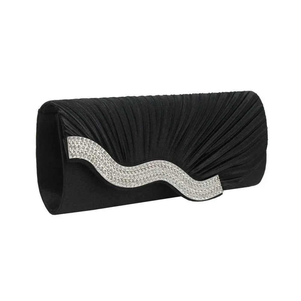 Modische, glänzende Abend-Clutch, geeignet für Hochzeiten, Partys und Bankette, Damen-Geldbörse mit Kristallen, lange Kette, Dia_voghion.com