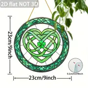 Keltisk klöversolfångare - 23 cm färgad akrylkonst. Lyckobringande dekor för uteplats eller St. Patricks firande._voghion.com