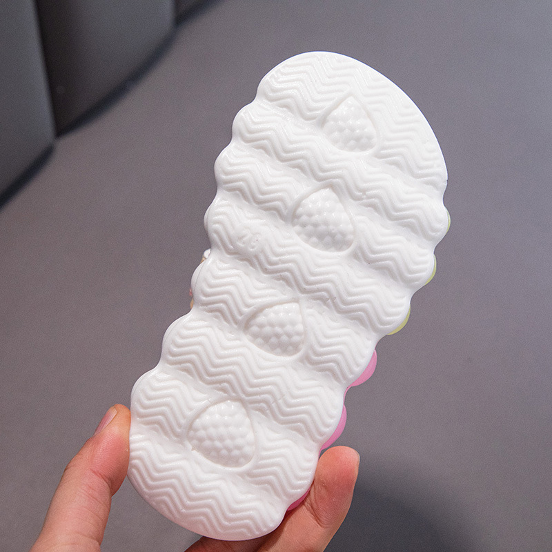 2024 Sandali da ragazza primaverili in pelle artificiale da spiaggia con velcro in gomma rosa viola stile principessa scarpe per bambini dei cartoni animati_voghion.com