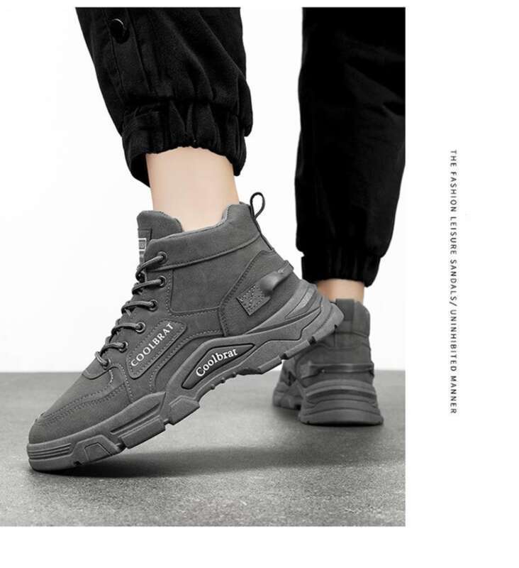 Nuovo autunno Martin Trendy Versatile, suola spessa, antiscivolo, scarpe da lavoro alte, stivali corti da uomo, scarpe antinfortunistiche_voghion.com