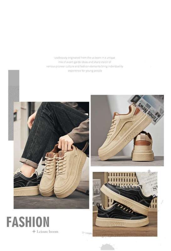 Kevään uudet hengittävät pienet valkoiset miesten opiskelijatrendit monipuoliset paksupohjaiset urheilulliset rentolautakengät trendikkäät_voghion.com