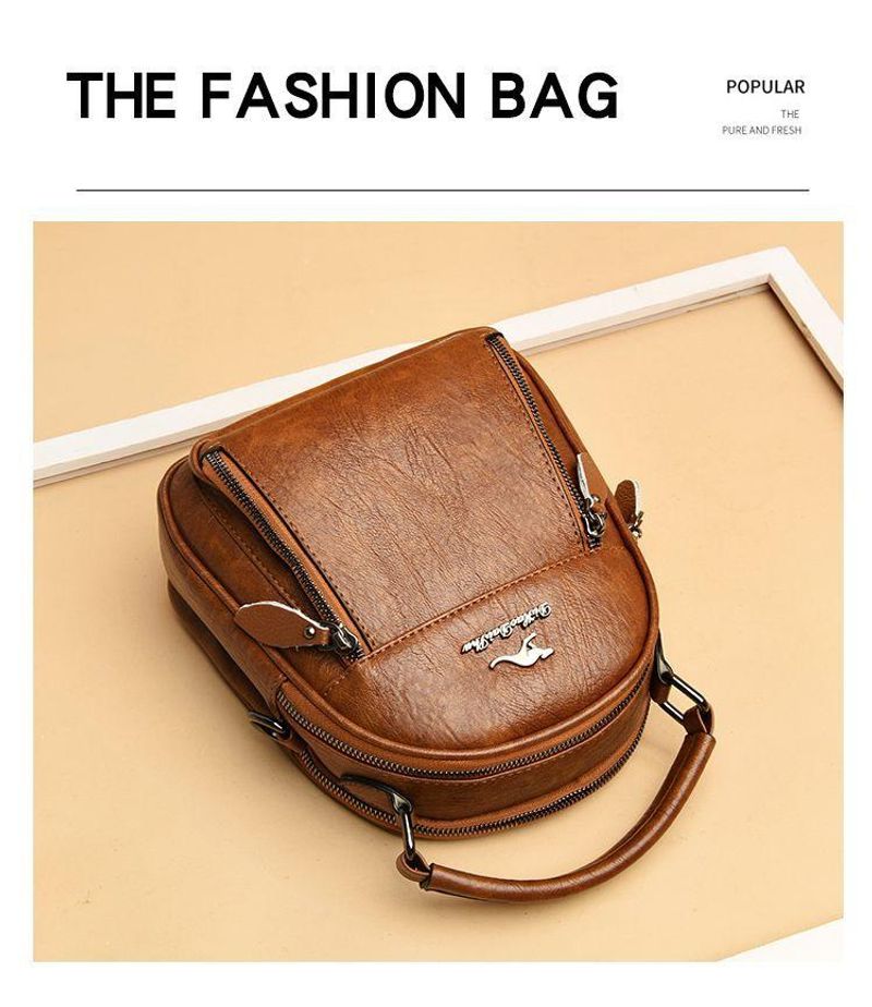 Zaino Mouse Originale per Donna 2024 Nuova Borsa a Tracolla Multifunzionale Multistrato in Pelle Morbida All-Match_voghion.com