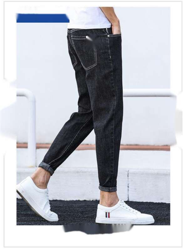 Jeans invernali con pantaloni casual larghi e dritti in velluto spesso, pantaloni a vita media caldi e resistenti all'usura per uomo_voghion.com