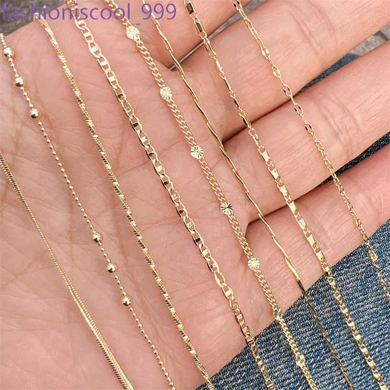 Hochwertige vergoldete Halskette Bulk Lot 18 Zoll 20 Zoll Rolo Curb Figaro Schmuck Kette Halskette Großhandel_voghion.com