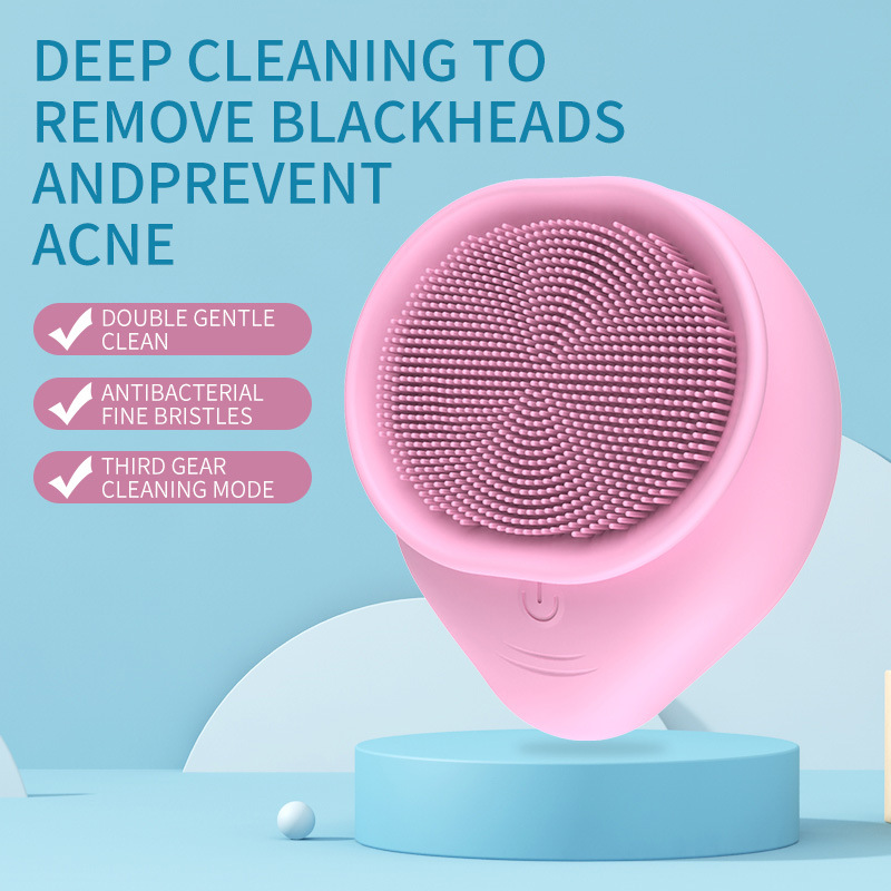 Pārrobežu karstā izpārdošana Silikona sejas mazgātājs Akumulators Elektriskais sejas tīrīšanas līdzeklis Ultraskaņas poru tīrīšanas masāžas sejas birste_voghion.com