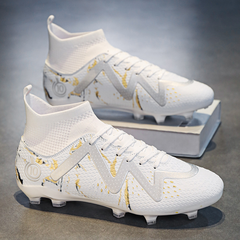 Chaussures de football, homme haute, longue, cassée, clou étudiant, jeunesse, compétition sur gazon, entraînement, chaussures de sport