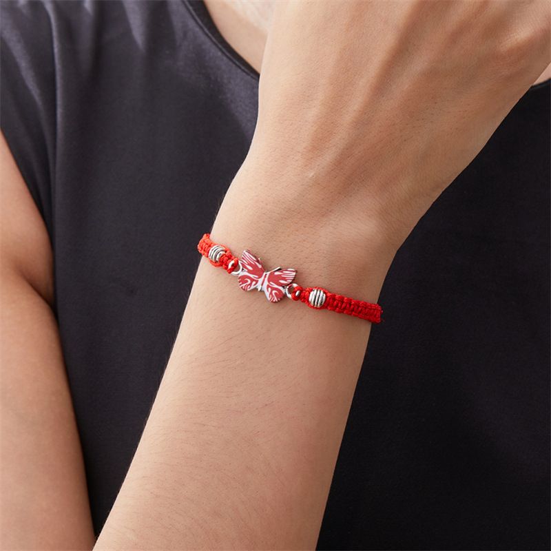 Antieke handgeweven vlinderarmband voor dames in retrostijl, eenvoudig en veelzijdig, verstelbare handgeknoopte sieraden_voghion.com