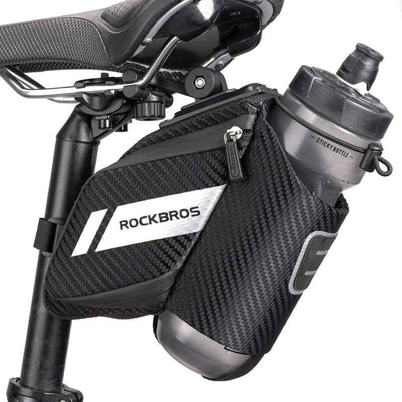 ROCKBROS Bike Saddle Bag, Bicycle And Tool Bag With A Bottle Holder_voghion.com