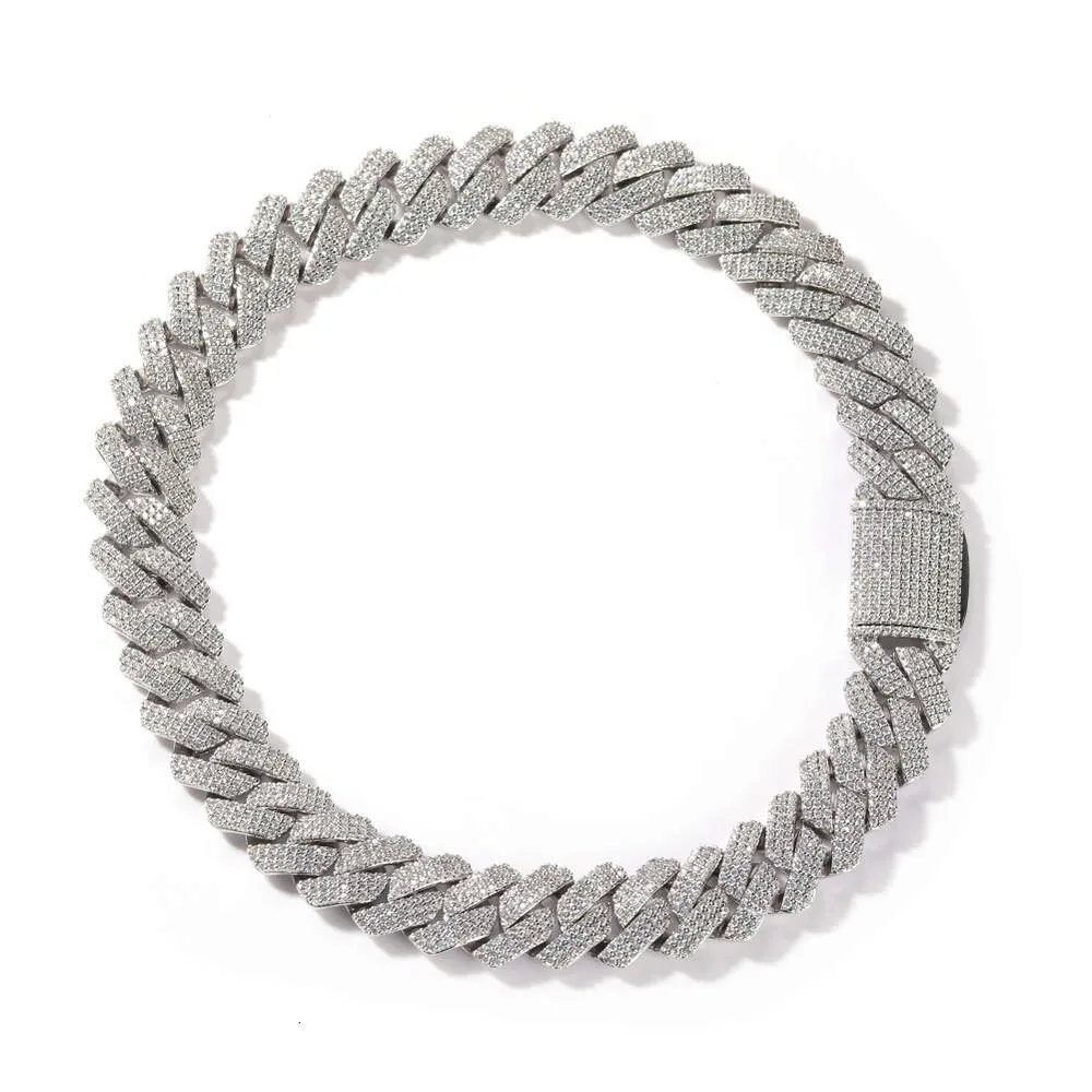 Nova hip-hop 20 mm široka GRA Moissanite diamantna zlata sterling Sier kubanska verižica za moške hip hop ogrlica_voghion.com