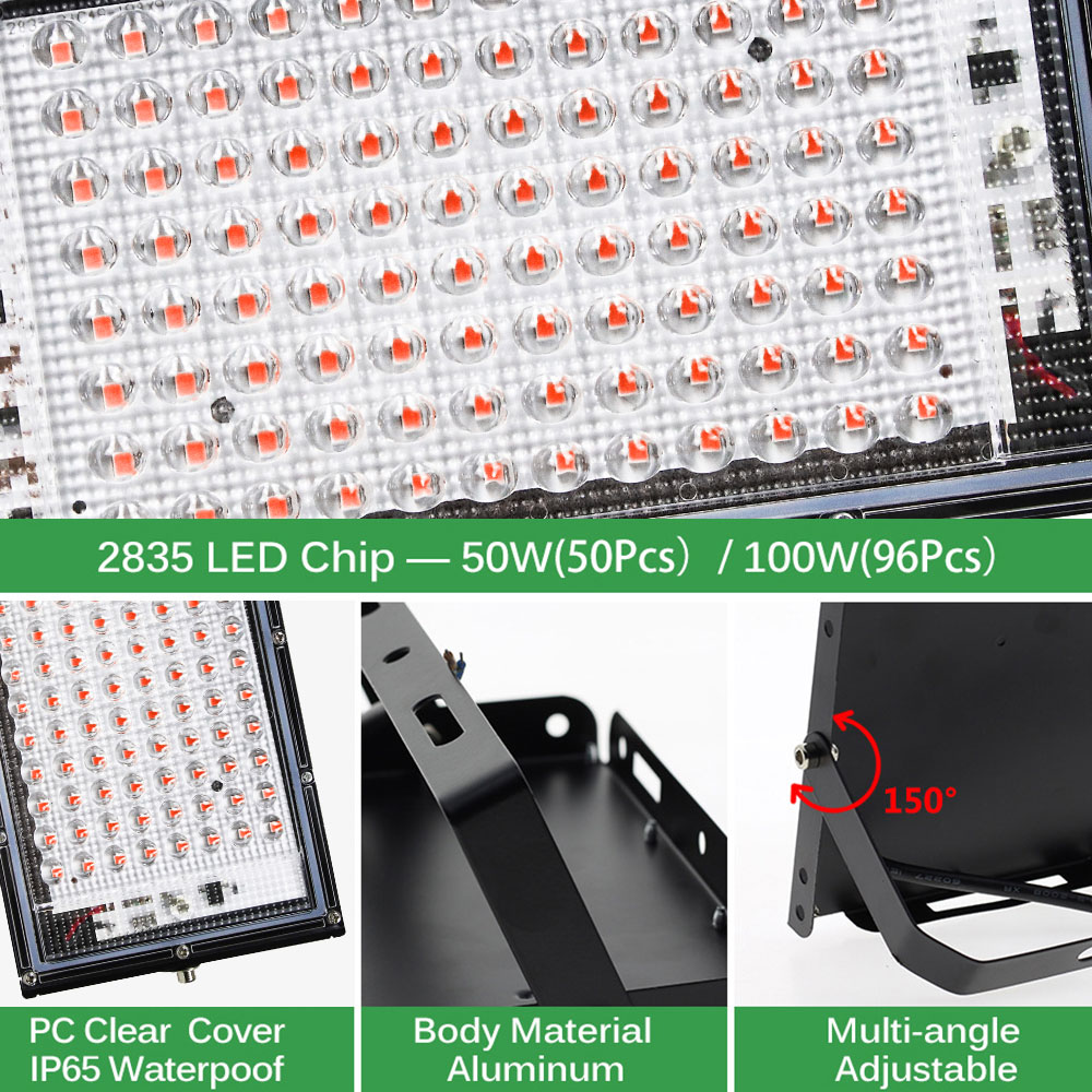 LED Grow Light Full Spectrum Phyto Lamp with Stand Grow Light for Greenhouse Seeding Hydroponic Plant Growth Lighting EU Plug_voghion.com