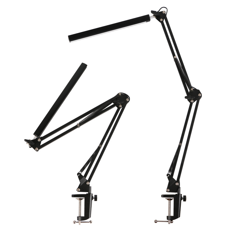 LED Folding clip long arm table lamp Eye-Care 3 Light colors Dimmable study Reading Desk Lights Swing Arm office Table Lamps_voghion.com