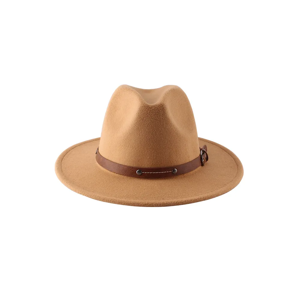 Wide Brim Hats Winter Fedora With Band Bead Belt Luxuru Hand Made Women Solid Formal Dress Wedding Fascinator_voghion.com
