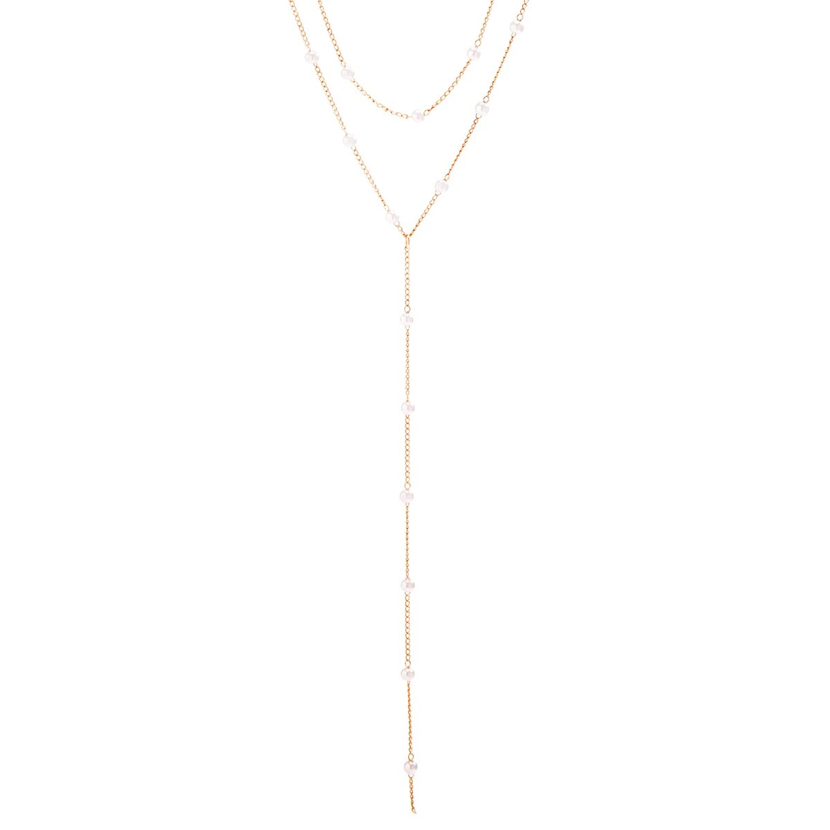 IngeSight.Z Vintage Doppio strato Perla Lunga Collana Girocollo per Donna Punk Oro Colore Catena Petto_voghion.com