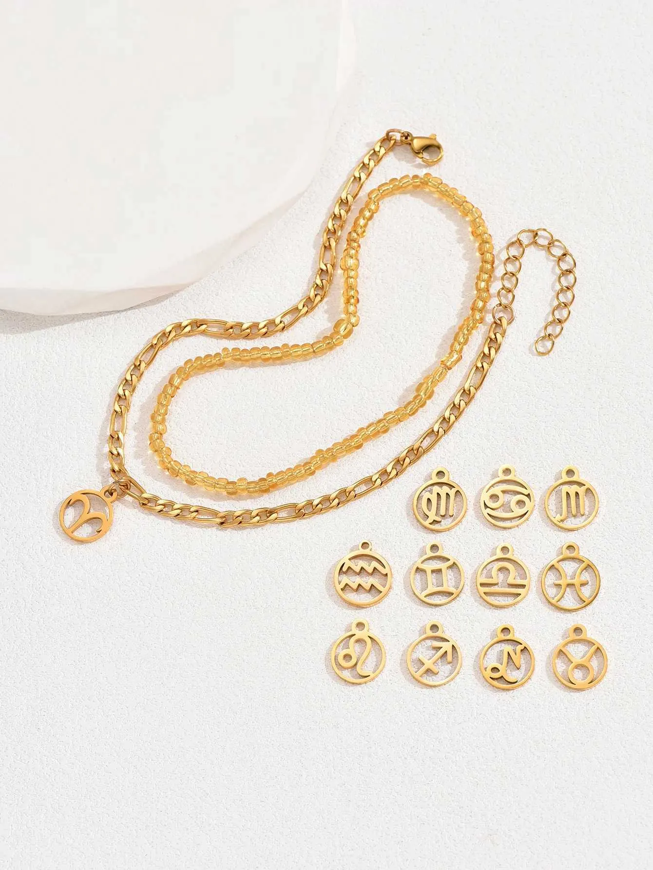 Constellation Pendant Anklet Gold Chain Jewellery For Women_voghion.com