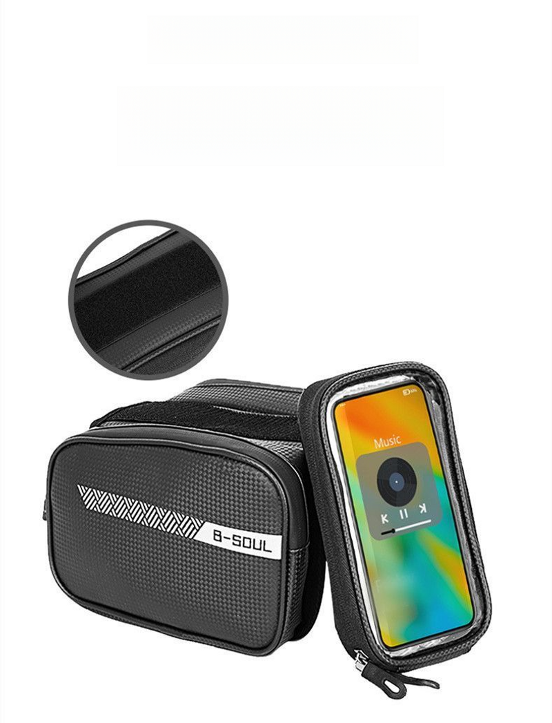Reitausrüstung für den Vorderträger des Fahrradsattels, Handytasche für Mountainbike-Querträger, wasserdichte Tasche für das obere Rohr_voghion.com