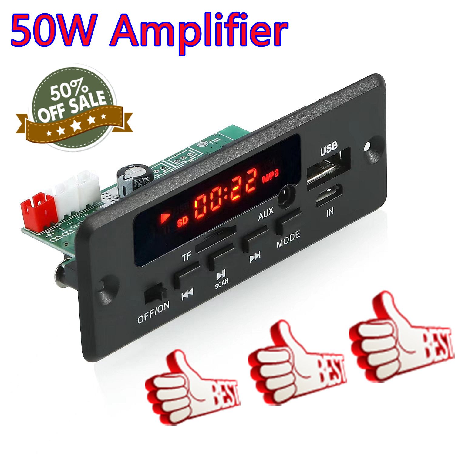 2*25W Verstärker Bluetooth 5,0 MP3 Player Decoder Board 12V Auto FM Radio Modul Unterstützung TF USB AUX freisprecheinrichtung Anruf Rekord_voghion.com