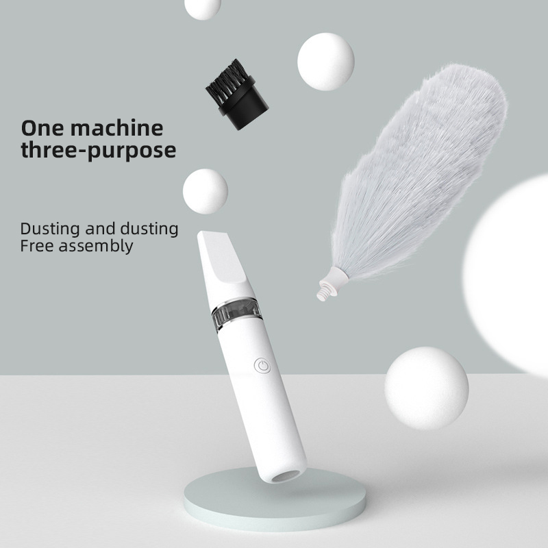 Spolverino elettrico a piuma, portatile, telescopico, spazzola per la pulizia della polvere, spolverino per mobili di casa, computer, auto, ricarica USB_voghion.com