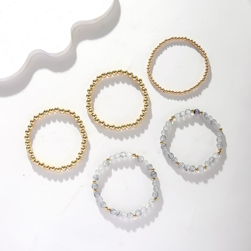 European American Cross-border Hot Sale Natural Stone Beaded Multi-layer Gold Sier Men's And Women's Hand-woven Bracelet_voghion.com