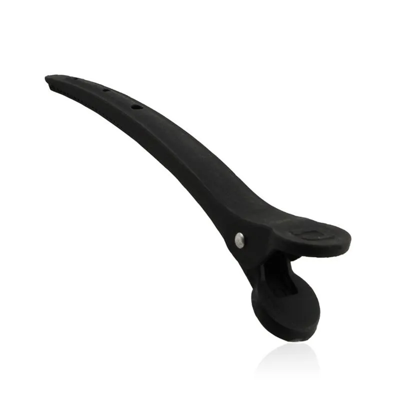 10pcs Black Clip Flat Duck Mouth Professional Carbon Salon Styling Cutting Hair Clips_voghion.com