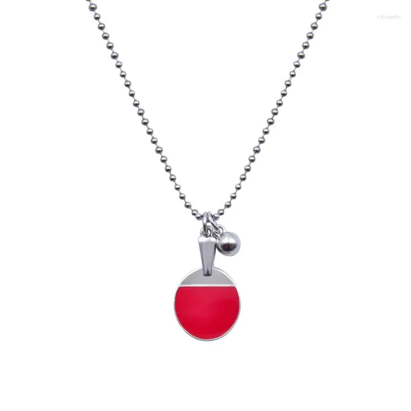 Collier pendentif créatif en acier inoxydable et titane pour raquette de tennis de table_voghion.com