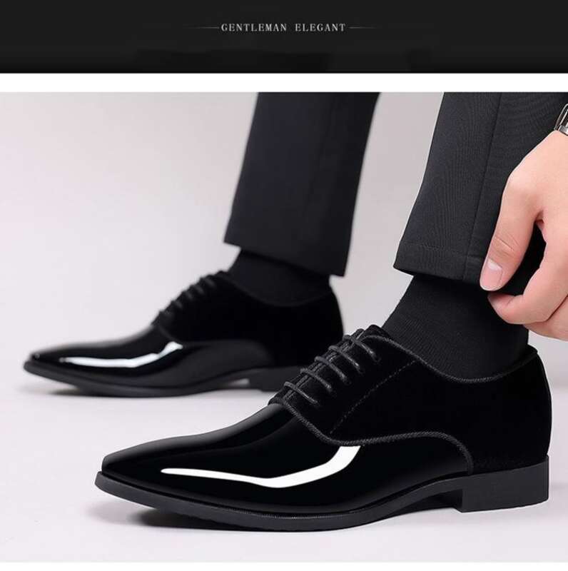 Plus Leather Size Autumn And Winter Breathable Korean Version Youth Versatile British Pointed Shiny Face Business Formal_voghion.com