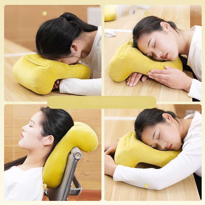 Office Artifact New Student Multifunctional Napping Pillow Flannel Solid Colour Pillow_voghion.com