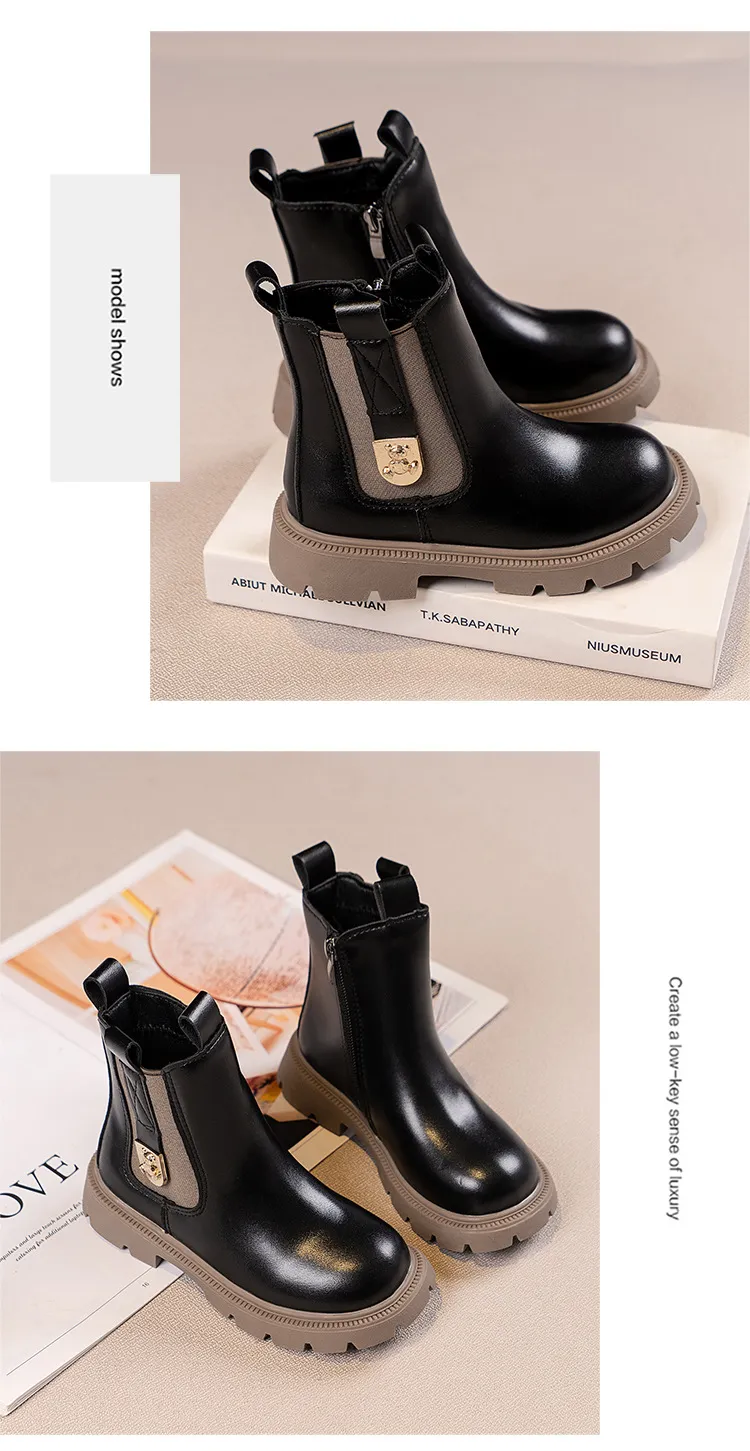 Chaussures pour filles et enfants, mode automne-hiver, pour tout-petits, britanniques, chaudes, imperméables, bottines pour garçons, Happysteps, tailles_voghion.com
