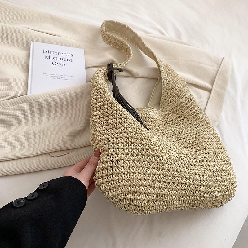 Neu Sommer Frauen Reise Stroh Taschen Rattan Schulter Crossbdoy Handarbeit Gewebt Strand Tasche Weiblichen Große_voghion.com