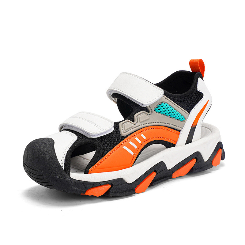 Jongens Zomer 2024 Nieuwe Ademende Kinder Hoofdband Sandalen en Pantoffels met Draaibare Knop voor Extern Dragen van_voghion.com