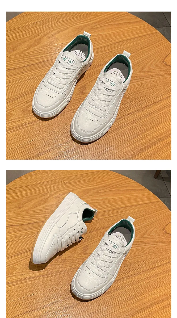 Genuine Leather Flat Bottomed Round Toe Mesh Breathable Comfortable Soft Casual And Fashionable Board Shoes_voghion.com