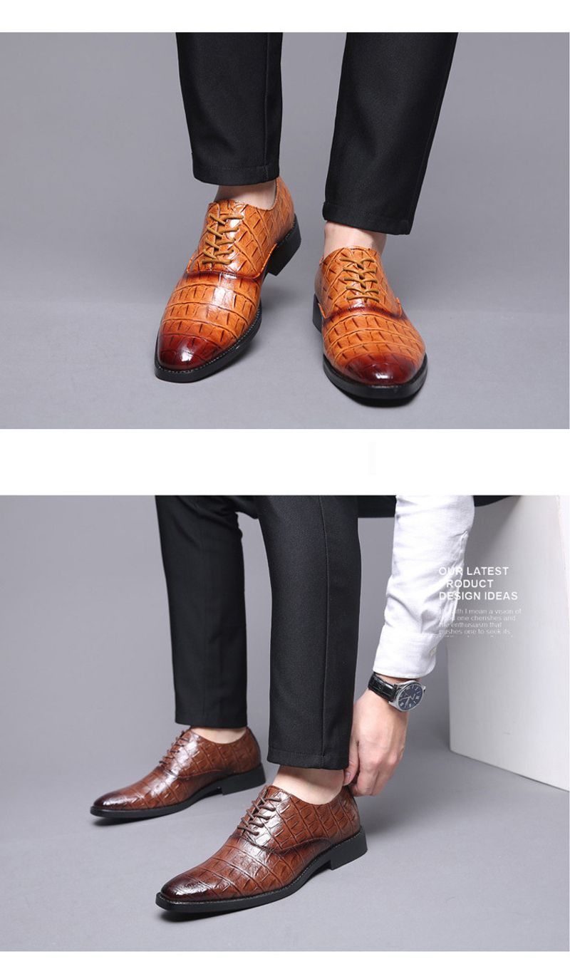 Ανδρικά επαγγελματικά casual φόρεμα Oxfords επίσημα παπούτσια με κορδόνια για γραφείο, πάρτι και καθημερινά ρούχα_voghion.com