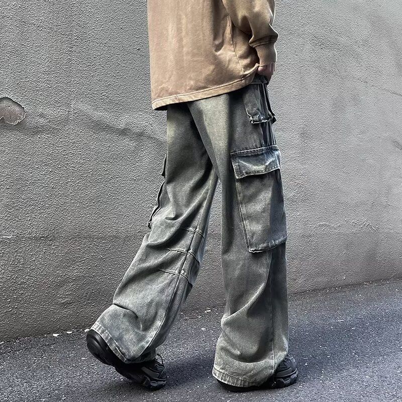 Calça cargo masculina estilo americano estilo vibe, estilo cargo ..._voghion.com