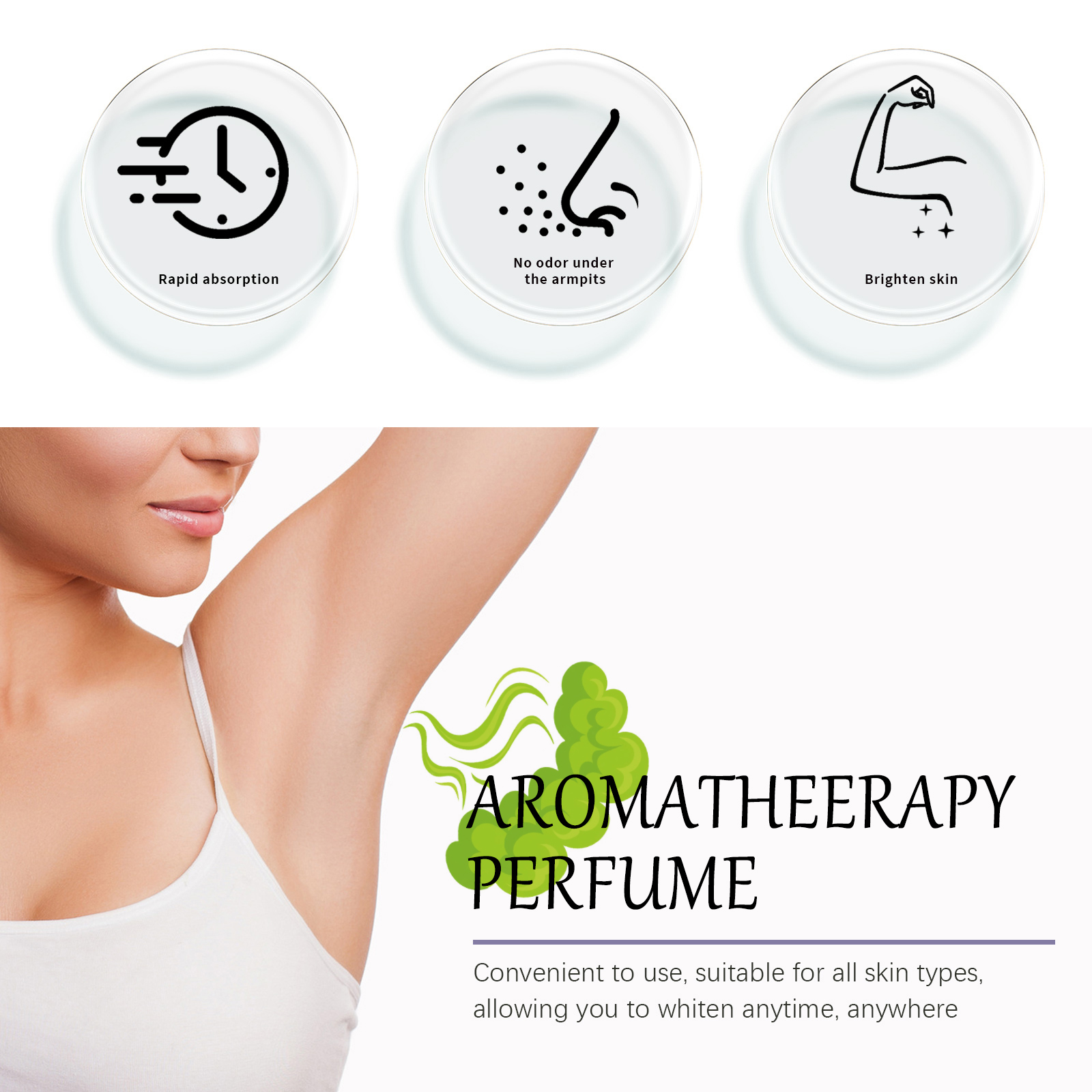 OUHOE Deodorant Ball To Alleviate Underarm Odor, Refreshing, Antiperspirant, Natural Fragrance, Portable Perfume_voghion.com