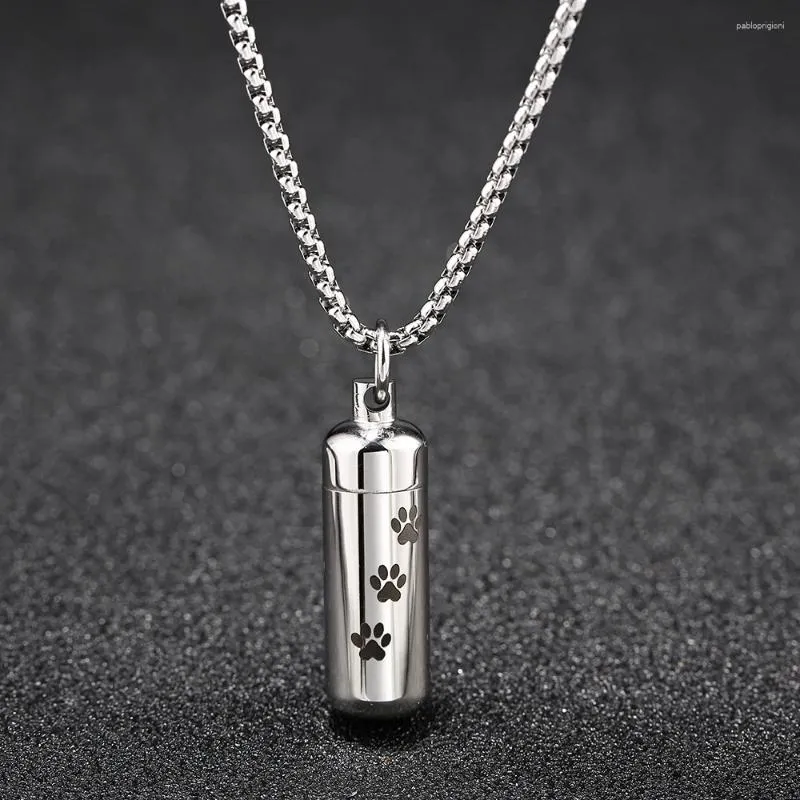 Collane con ciondolo in acciaio inossidabile, collana con zampa di animale domestico, souvenir commemorativo per la cremazione, accessori per cuccioli per le ceneri_voghion.com