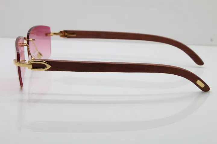 Rimless Wood Frame Men Sunglasses For Driving And Outdoors_voghion.com