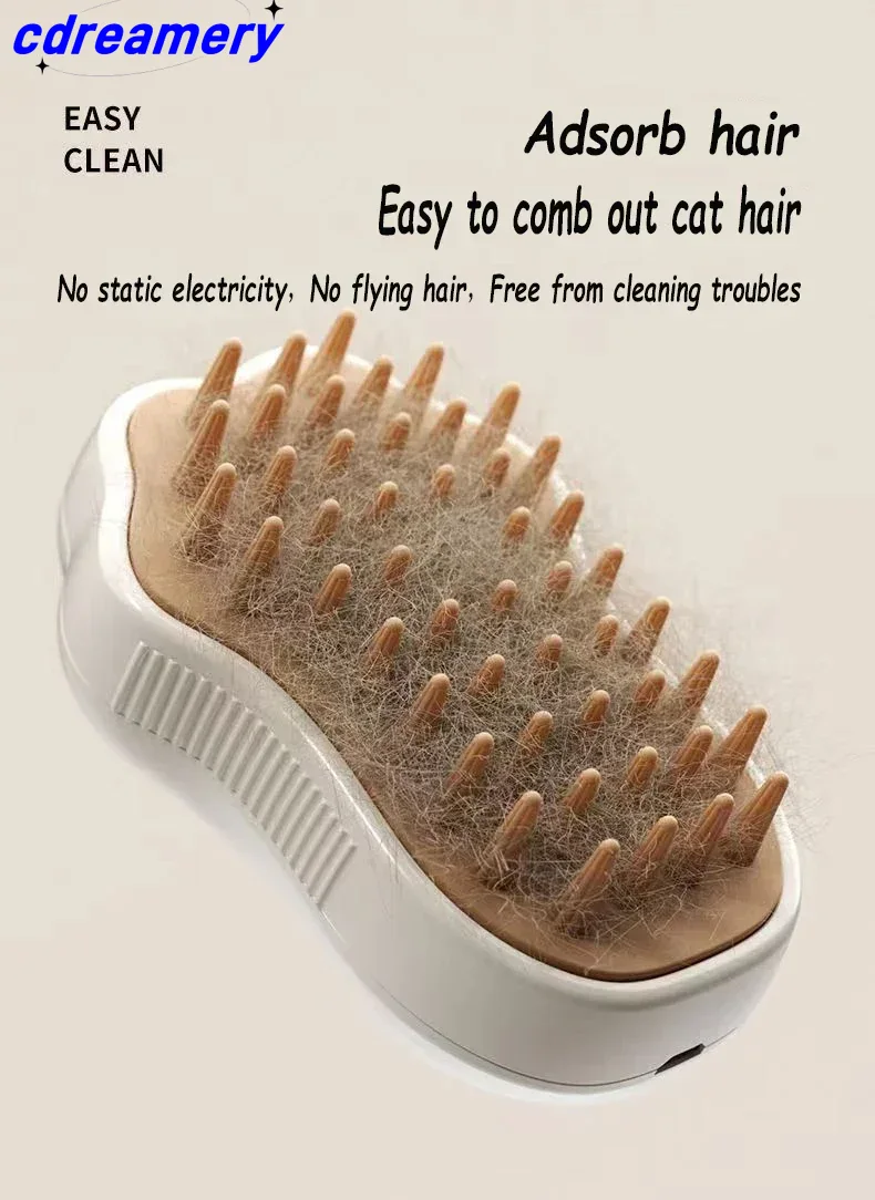 3-in-1-Haustierbürste, Katzendampfbürste, Kamm, Hundebürste, elektrische Spray-Katzenhaarbürsten, Massage, Tierpflege, Haarentfernungskämme_voghion.com