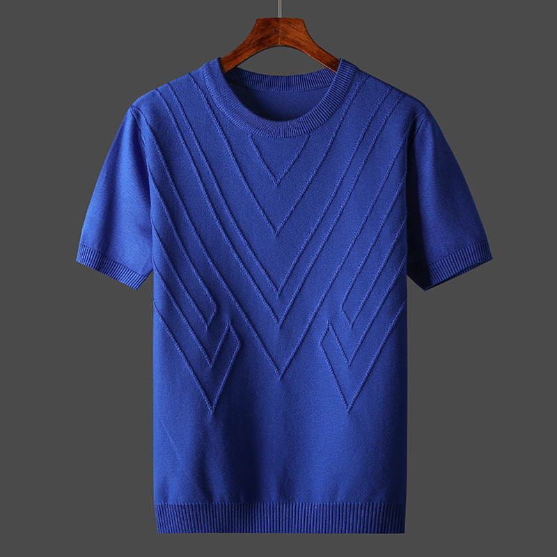 2024 Winter Men's Plus Size Sweater Pullover Slim Fit Solid Color Round Neck Thickened Bottom Sweater_voghion.com