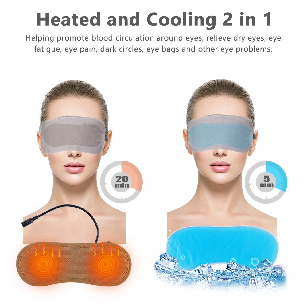 Maschera per occhi riscaldata alla lavanda per dormire Maschera per occhi riscaldata USB Maschera per occhi calda a vapore secco Maschera per occhi calda con riscaldamento elettrico della temperatura_voghion.com