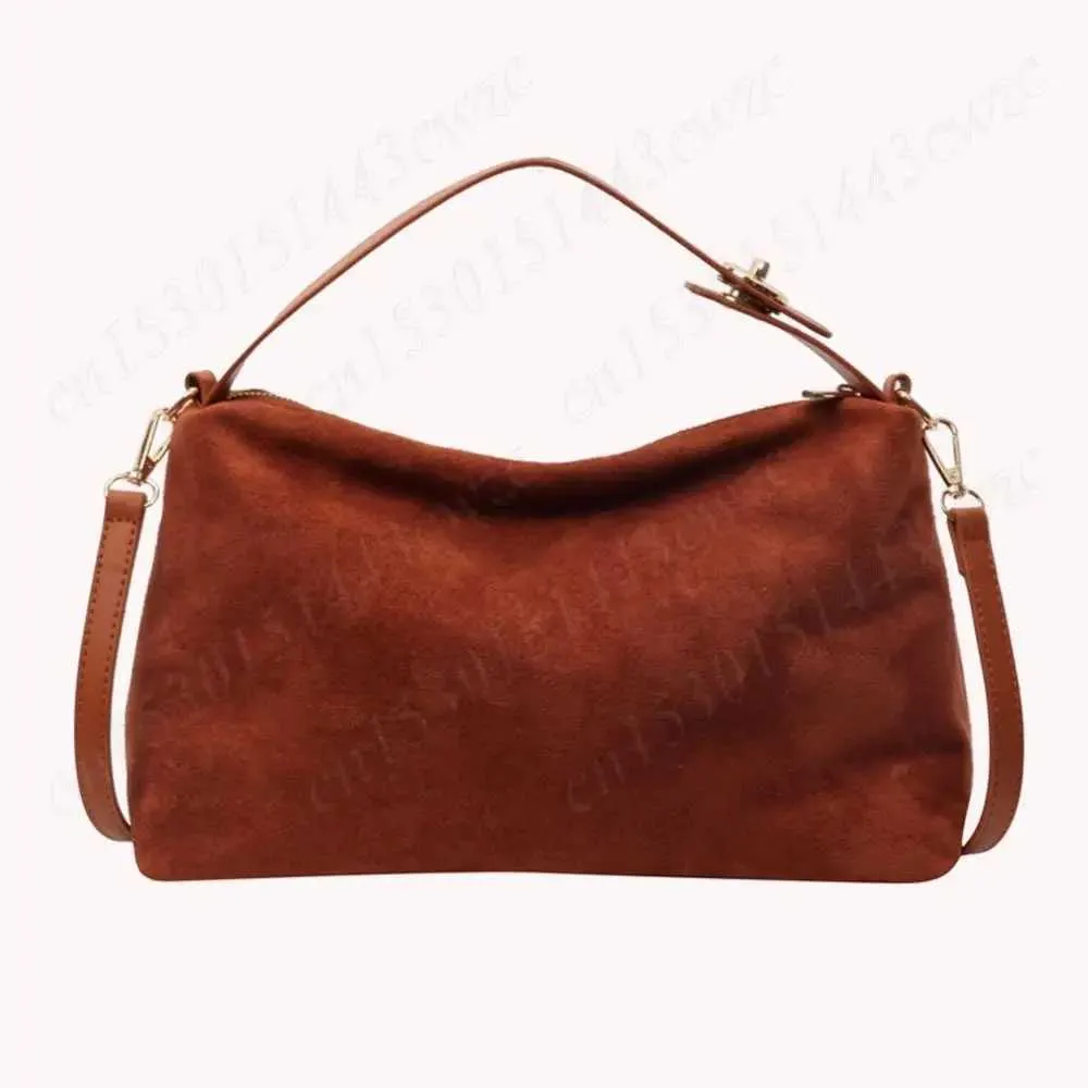 New Shoulder Bag for Women Suede Hobo Adjustable Strap Handbag With Inner Pocket Satchel Purse Zipper Crossbody Ba241104_voghion.com