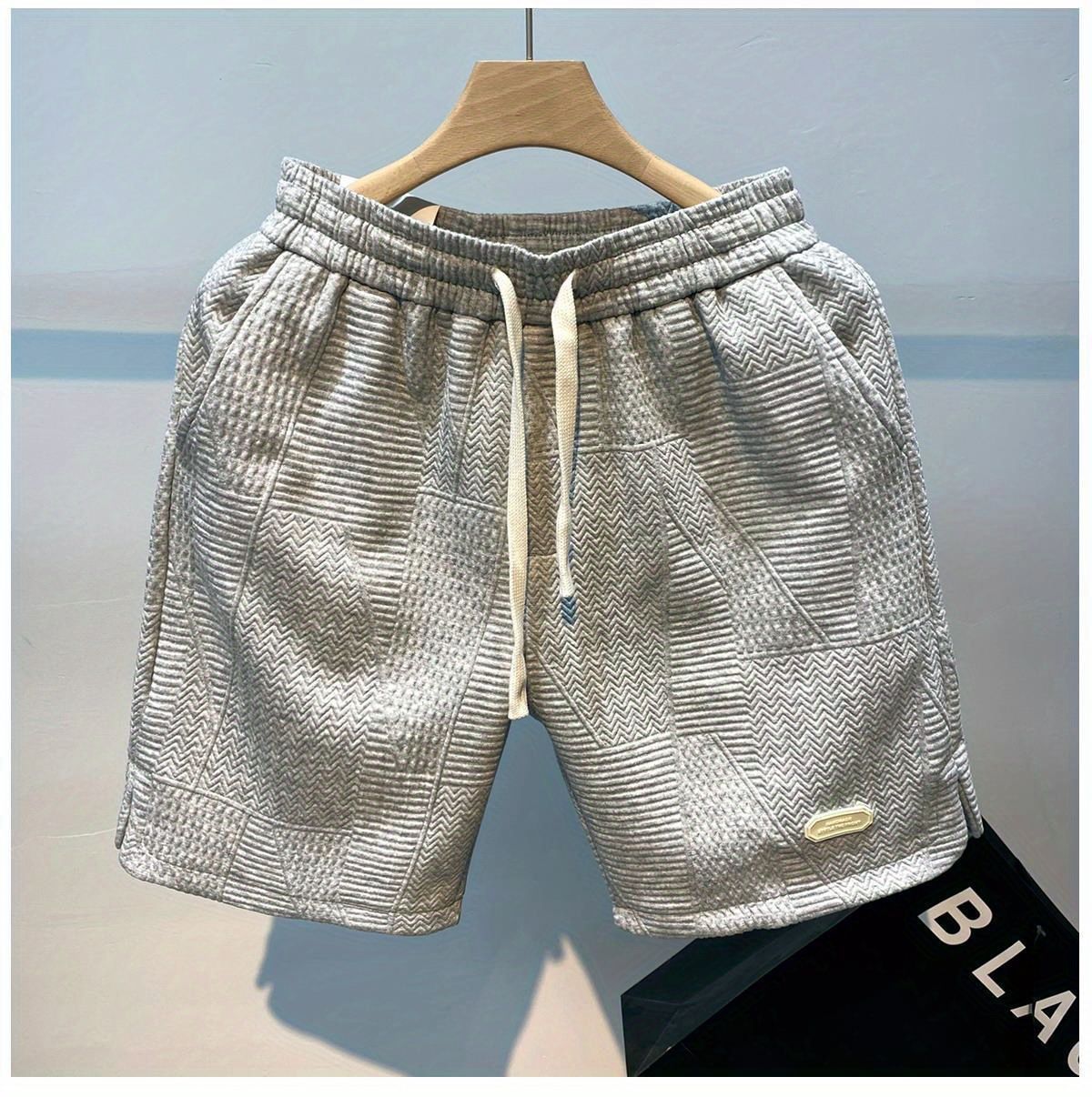 Herreklær bølgete shorts, designer nisje avslappet fempunkts strandbukser, sommer high street sportsshorts_voghion.com