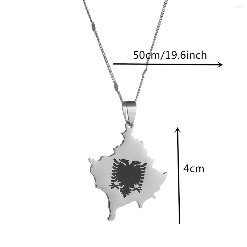 Halsketten mit Anhänger, Goldfarbe, Kosovo-Karten-Halskette für Frauen, Schmuck, Karte des Kosoves-Schmucks_voghion.com