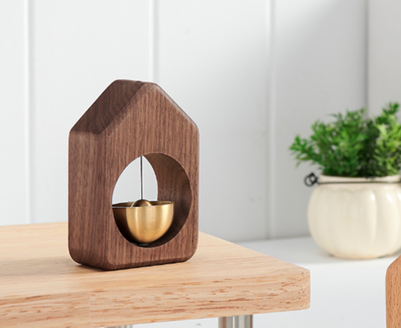 Creative Black Pendant Wooden Creative Suction Door Doorbell Wind Chime_voghion.com